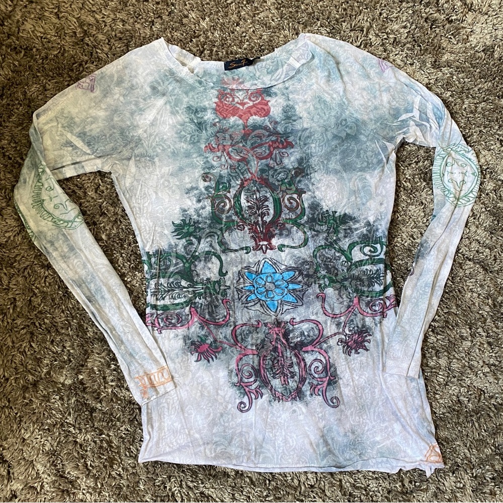 2000’s Patterned Long Sleeve Shirt